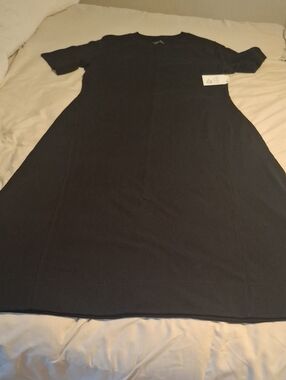 NWT Time And Tru Black Midi Cotton Dress